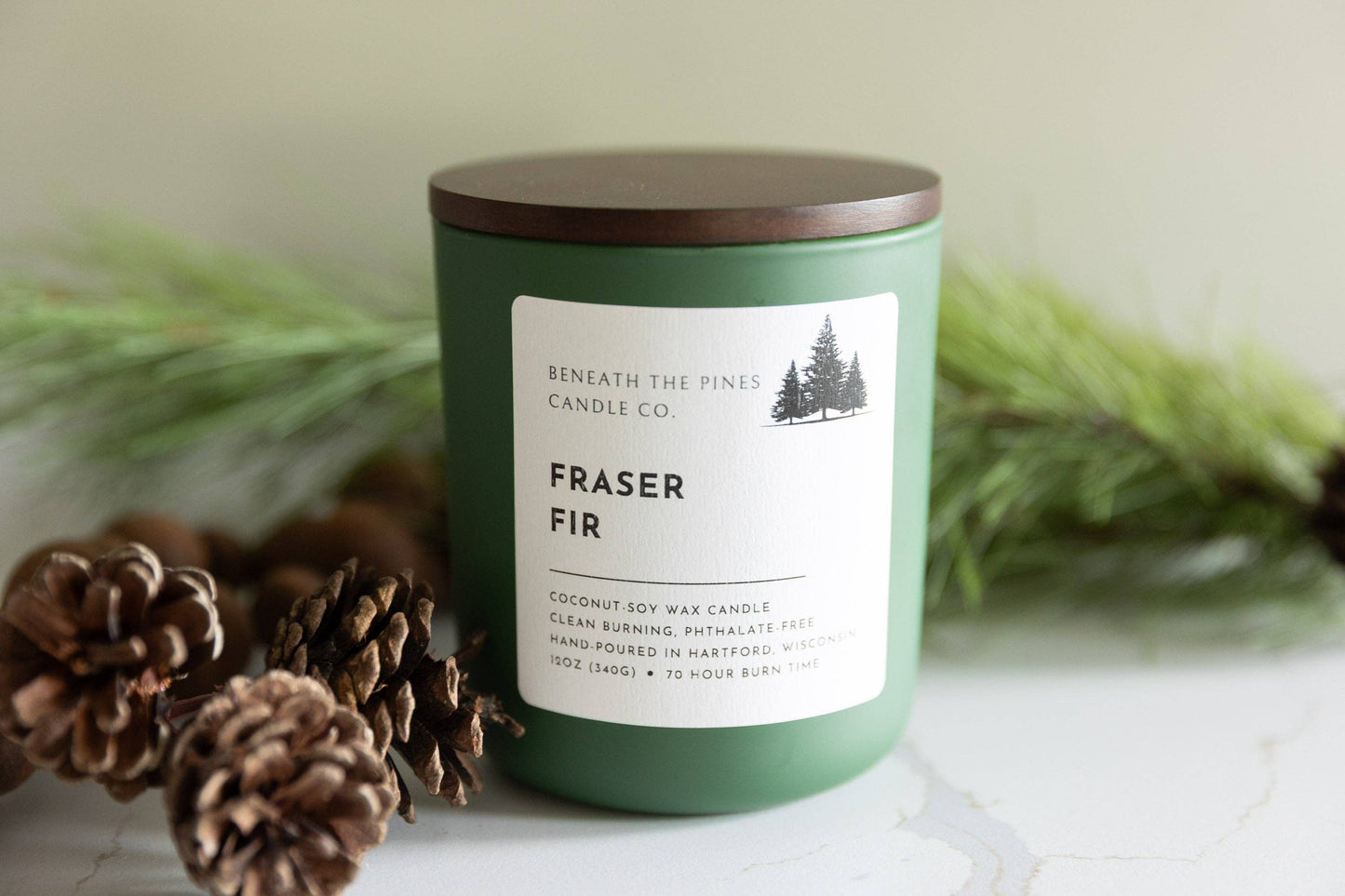 Beneath The Pines Candle Co. - Fraser Fir - Coconut-Soy Candle