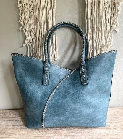 MiMi Wholesale - COL001-2 2-in-1 Stitch Trim Detail Shoulder/Tote Set Bag