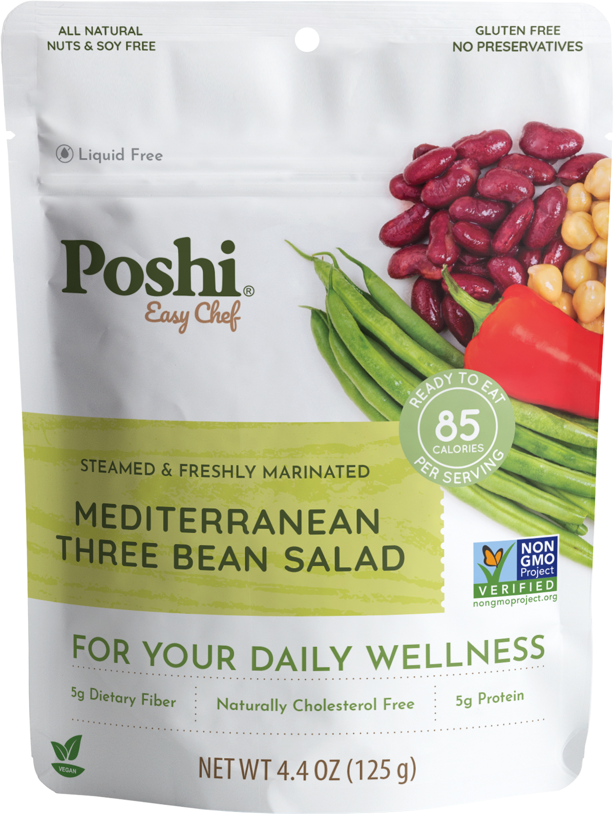 POSHI - Poshi - Mediterranean Three Bean Salad 4.4oz