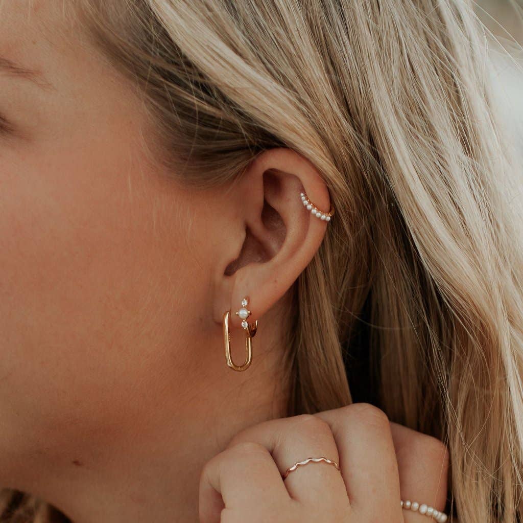 Mauve Jewelry Co. - Grace Pearl Hoops