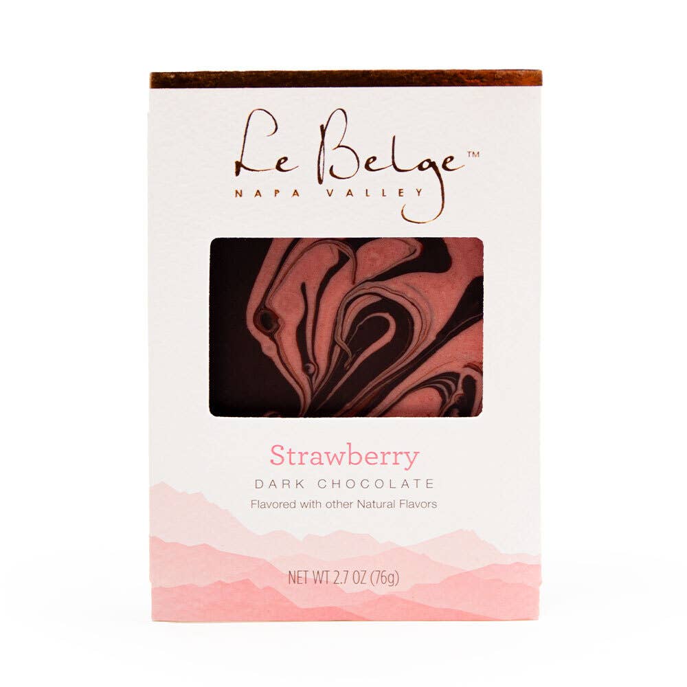 Le Belge Chocolatier, Inc - Color Splash | Strawberry Dark Chocolate 2.7 oz Bar
