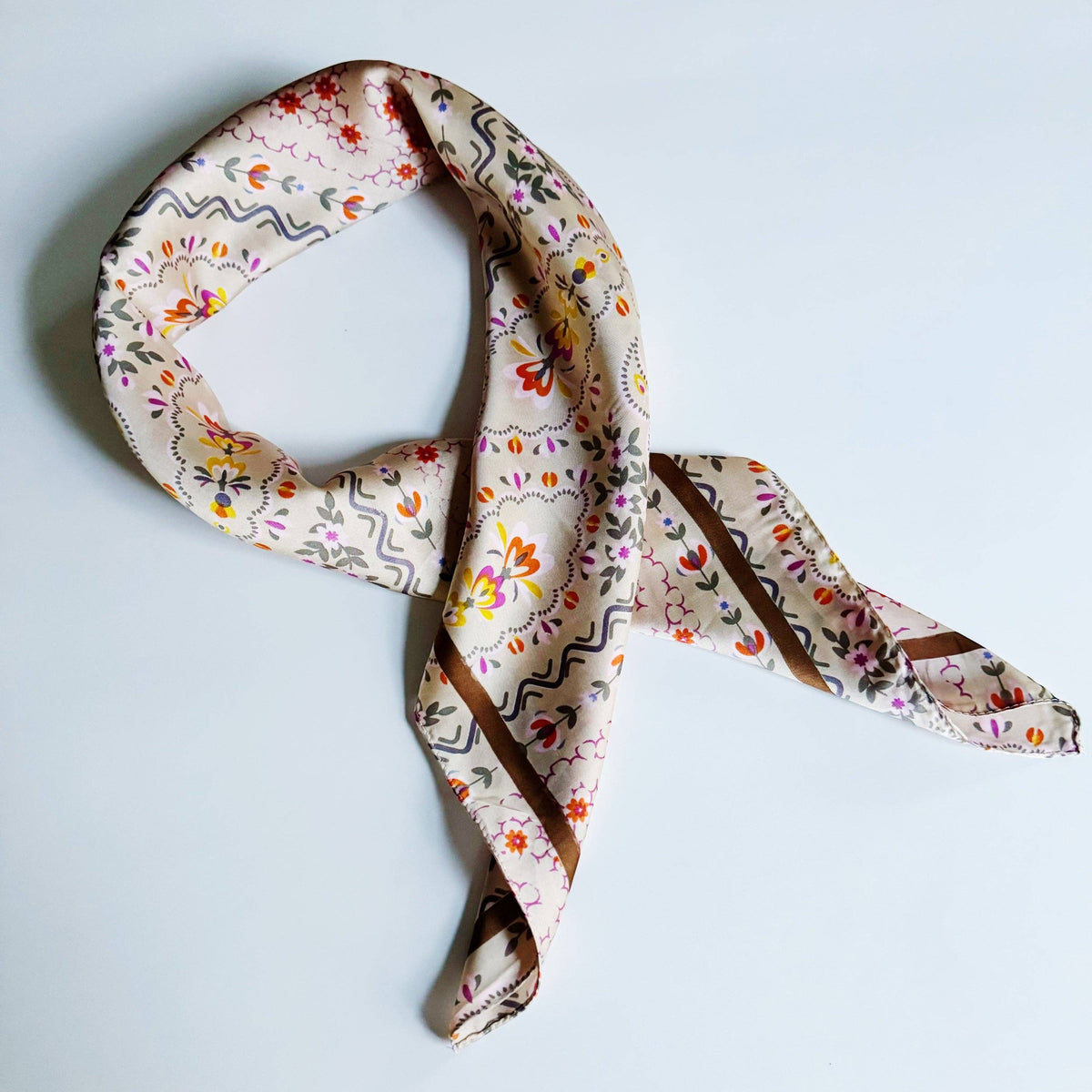 Ellison+Young - Silky Muse Satin Square Scarf - Chic Silky Scarf For Hair, Neck, Or Bag Styling