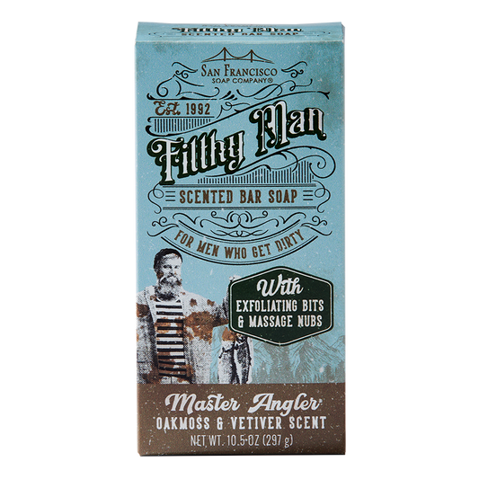 San Francisco Soap / Man Bar Soap - Master Angler Oakmoss & Vetiver 10oz Massaging Bar Soap
