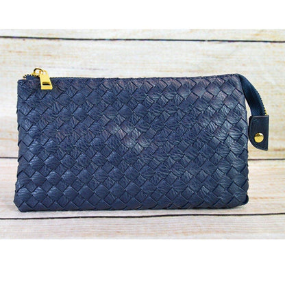 MiMi Wholesale - 7050 Kathy Woven Three Compartment Clutch/Crossbody Bag
