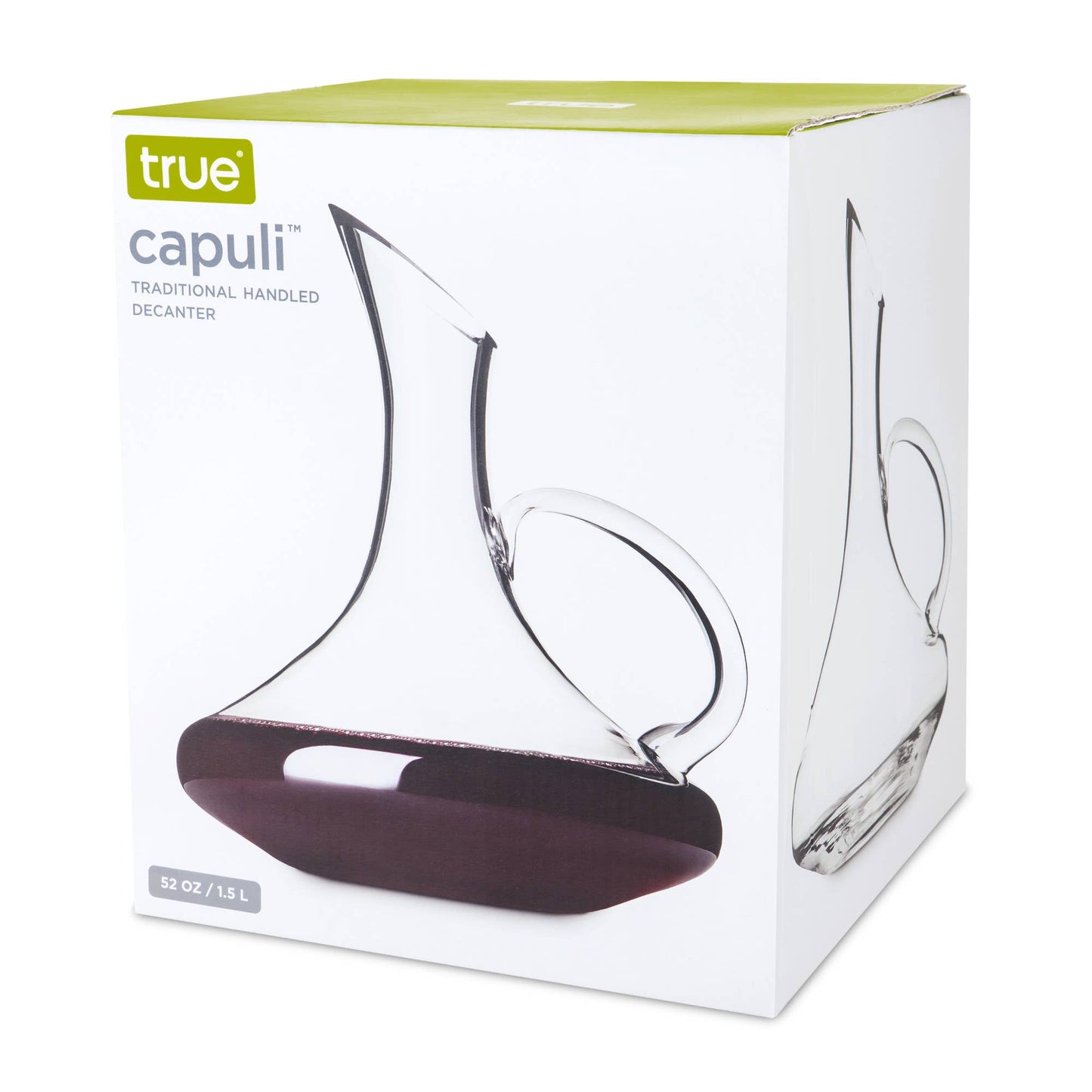TRUE - Capuli Traditional Glass Wine Decanter w/ Handle - 52oz