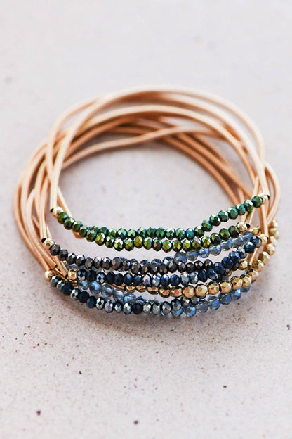 MA101 Mia Accessories - Boho Layered Spring Coil Guitar String Bracelet Set - 6963