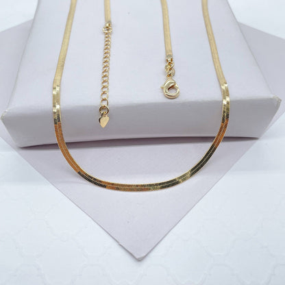 Milie Jewels - 18K Gold Filled Flexible 16"Herringbone 2mm and 2.5mm Chain