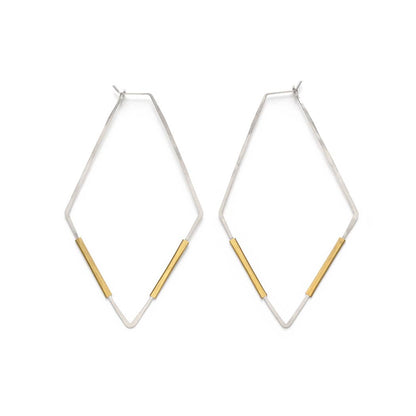Mind's Eye Design - Handcrafted Mixed Metal Hoops- Rhombus