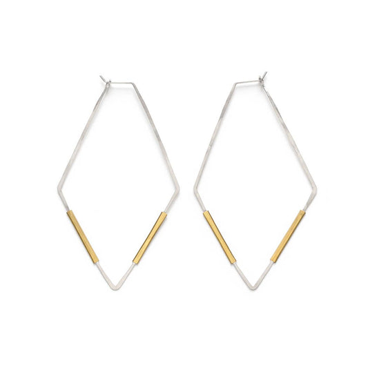 Mind's Eye Design - Handcrafted Mixed Metal Hoops- Rhombus