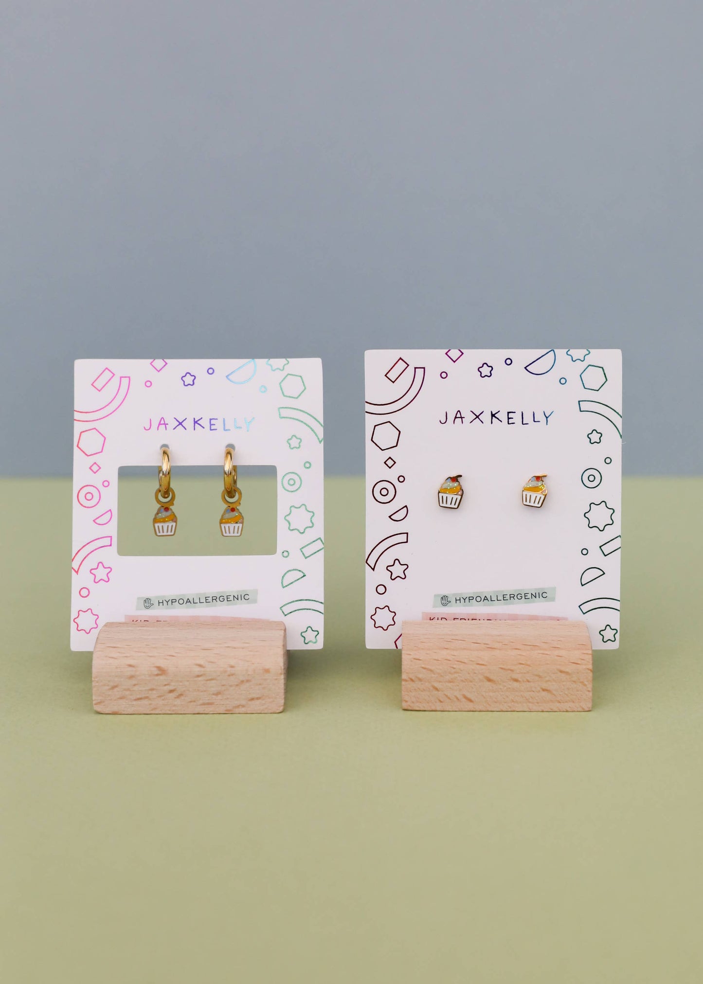 JaxKelly - Cupcake Enamel Flat Back Kids Earrings