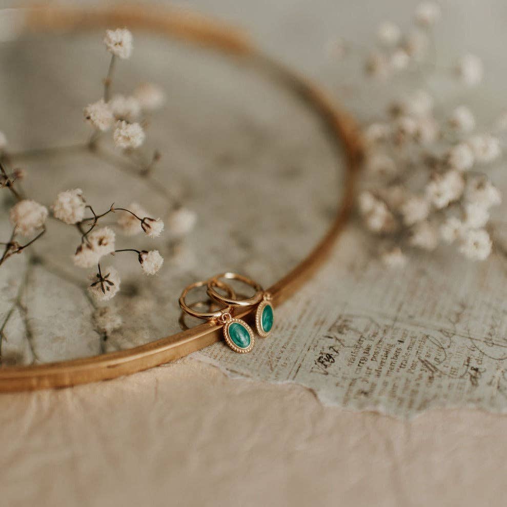 Mauve Jewelry Co. - Riley Turquoise Hoops
