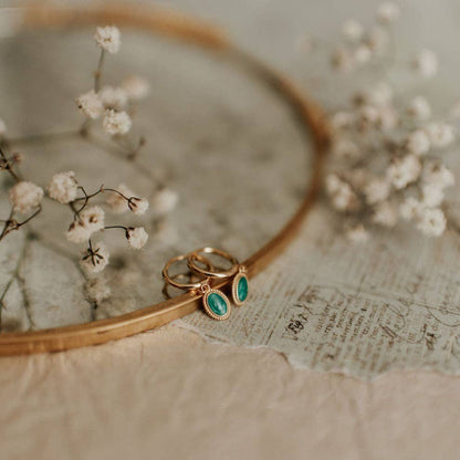 Mauve Jewelry Co. - Riley Turquoise Hoops