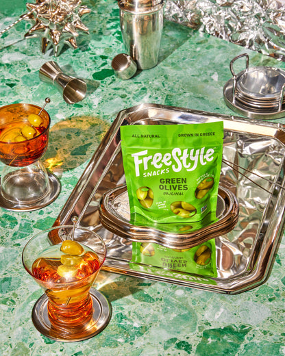 Freestyle Snacks - Green Olives Original 4oz - Freestyle Snacks