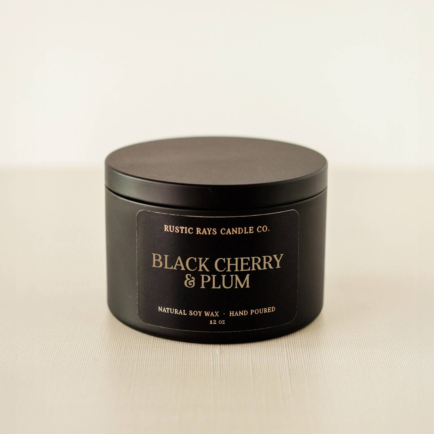 RR102 Rustic Rays Candle Co. - Black Cherry & Plum 12 oz Soy Candle - Home Decor & Gifts