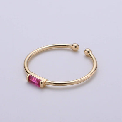 Aim Eternal - Minimalist Birthstone Ring • Cz Ring in Gold • Dainty Birthstone Ring • Stacking Ring • Valentine Gifts for Mom Wife Friend  R-216 R-218 R-219 R-220 R-223