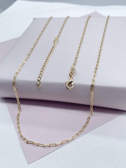 Milie Jewels - 18k Gold Filled 2mm Dainty Paper Clip Chain Necklace for Who