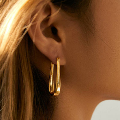 Dipped Shop - Simple U-Shape Drop Hoop Earrings DPJE1267