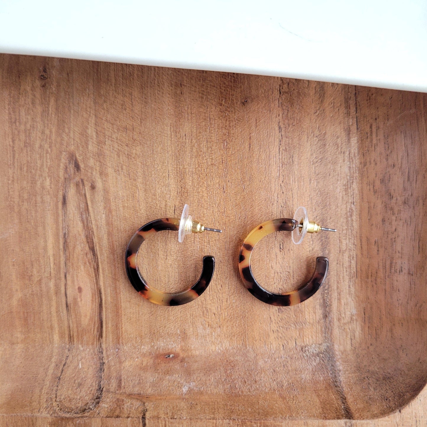 Spiffy & Splendid - Cam Mini Hoops - Tortoise //  Earrings, Jewelry