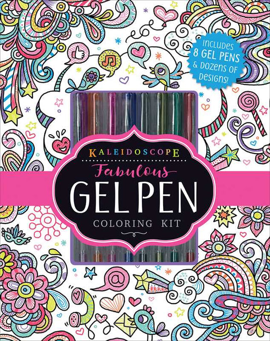 Simon & Schuster - Kaleidoscope: Fabulous Gel Pen Coloring Kit by Editors of Silver Dolphin Books
