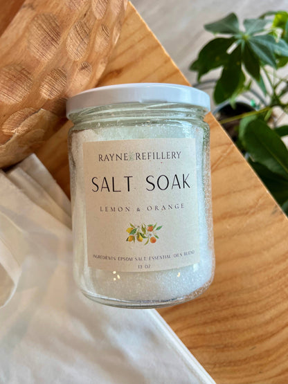 Rayne Refillery - Salt Soak- Lemon & Lavender Scents 