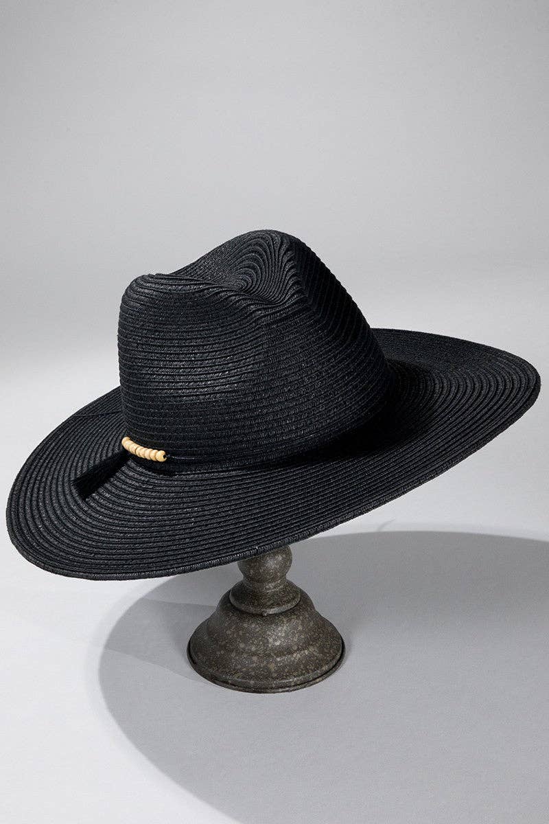 Urbanista - Duo-Tone Panama Hat with Wood Beads