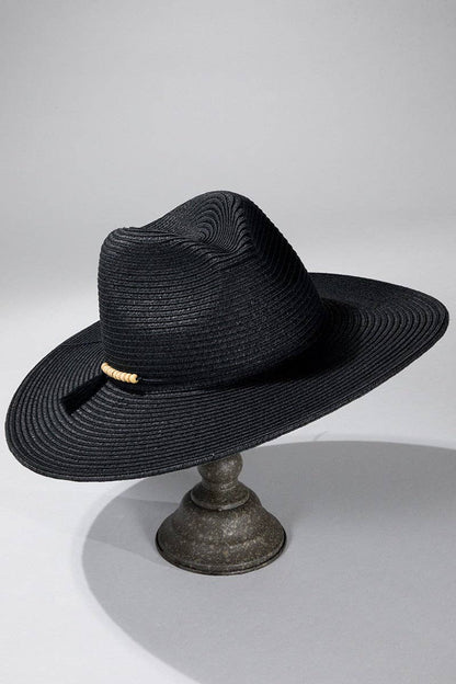Urbanista - Duo-Tone Panama Hat with Wood Beads