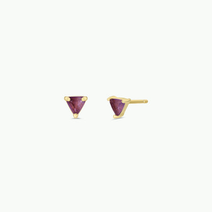JaxKelly - Mini Energy Gem - Amethyst - Gold Earrings