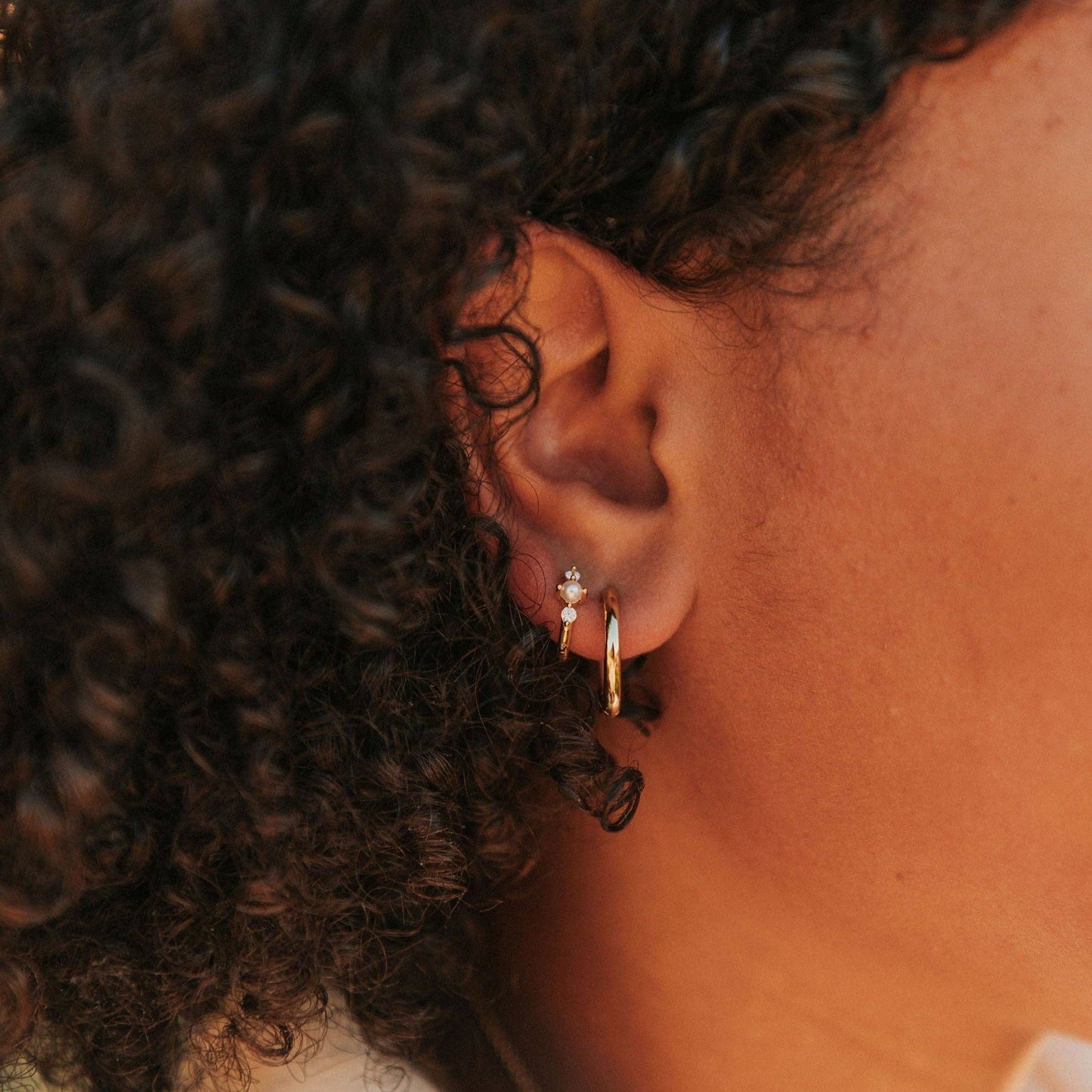 Mauve Jewelry Co. - Alexandria Diamond and Pearl Hoops
