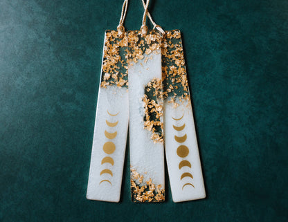 Dège Creative - White Moon Phases & Geode Bookmark