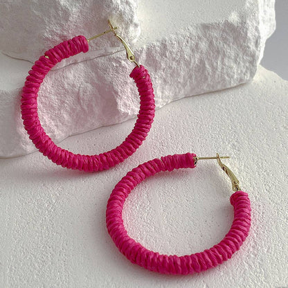 Dipped Shop - Vintage Cool Rattan Circle Hoop Earrings DPJE1719