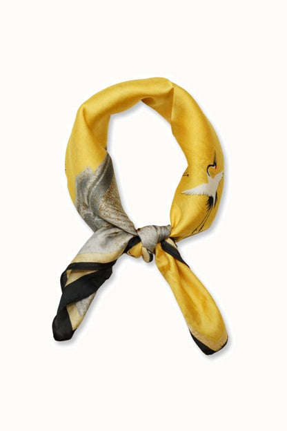 Olive & Pique - "So Silky" Satin Neckerchief Scarf, Versatile, Yellow