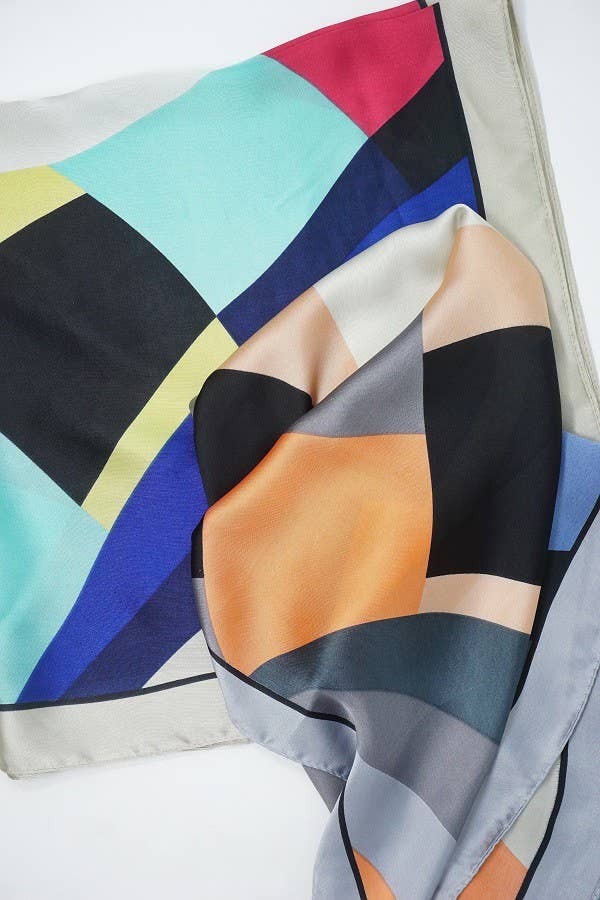 Olive & Pique - "So Silky" Satin Neckerchief Scarf, Versatile, Multi