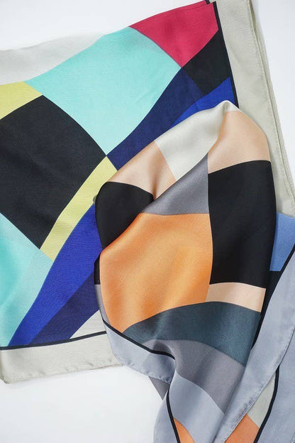 Olive & Pique - "So Silky" Satin Neckerchief Scarf, Versatile, Multi