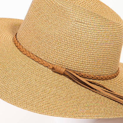 Collections by Fame Accessories - Braided Rope Strap Floppy Brim Sun Hat