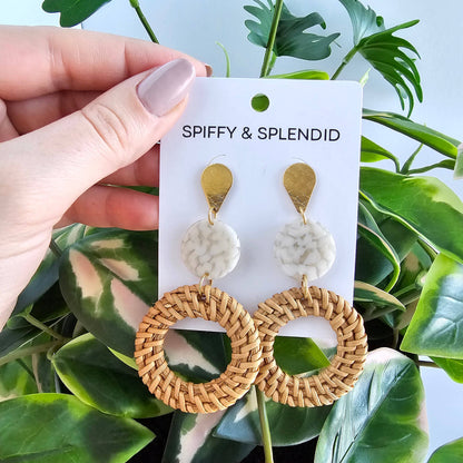 Spiffy & Splendid - Lana Earrings - Dark Rattan // Resort, Jewelry