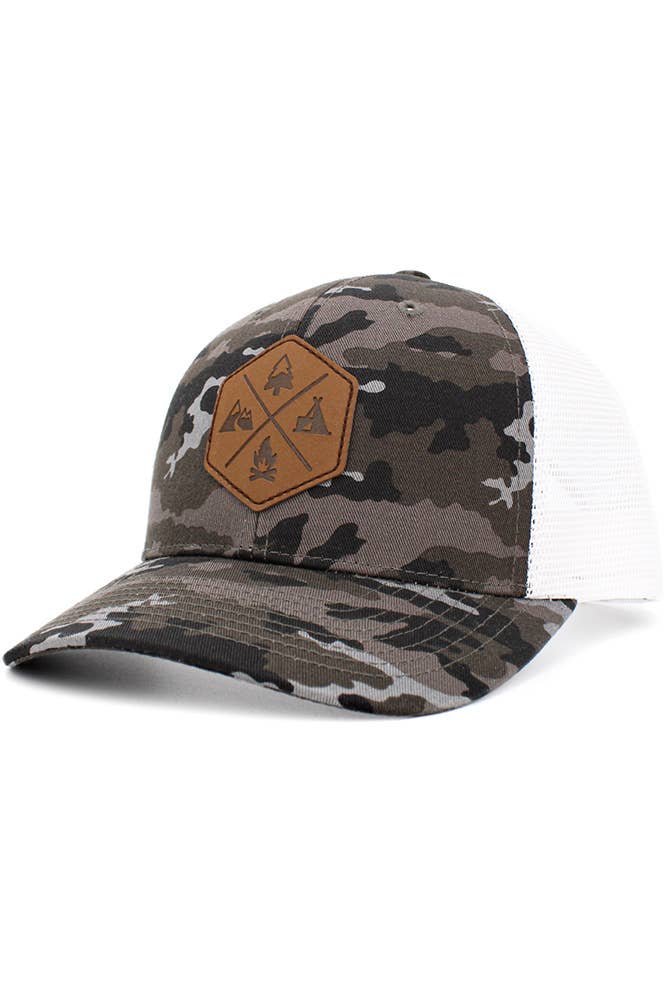 Hana - Outdoor PU patch mesh baseball cap