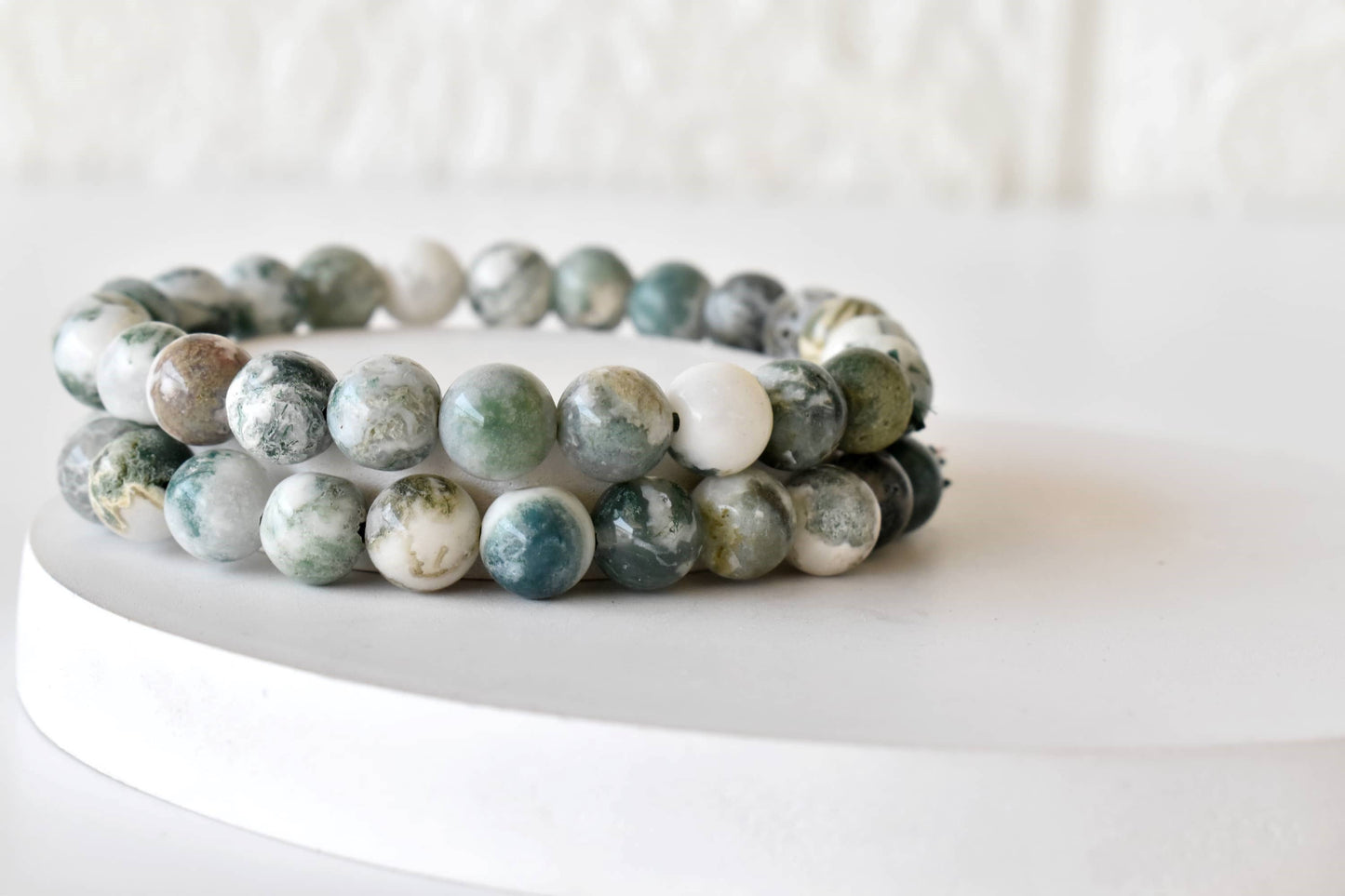 Soothing Crystals - Tree Agate Bracelet (Sense of Peace and Inner Tranquility)