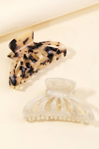 Anarchy Street - 2 Piece Tortoise Shell Hair Claw Set