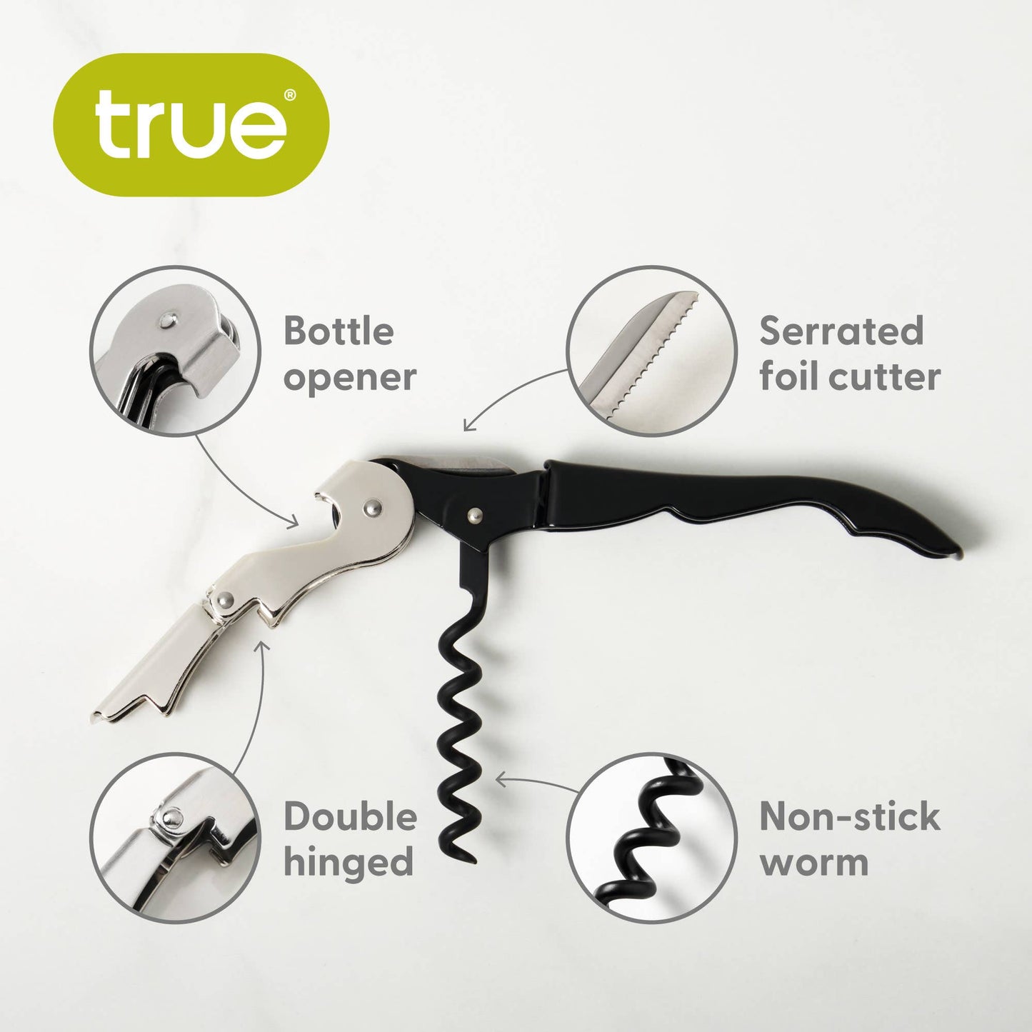 TRUE - Truetap Double-Hinged Corkscrew - ASST COLORS