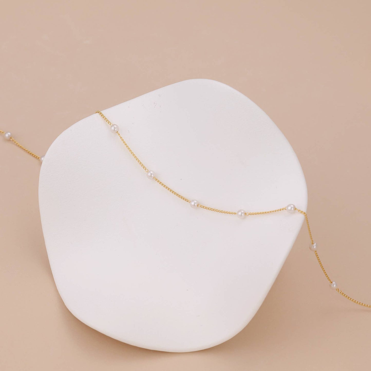 Melange Blanc - N009 Pearl Choker necklace, choker pearl necklace, pearl