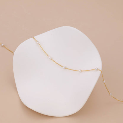 Melange Blanc - N009 Pearl Choker necklace, choker pearl necklace, pearl