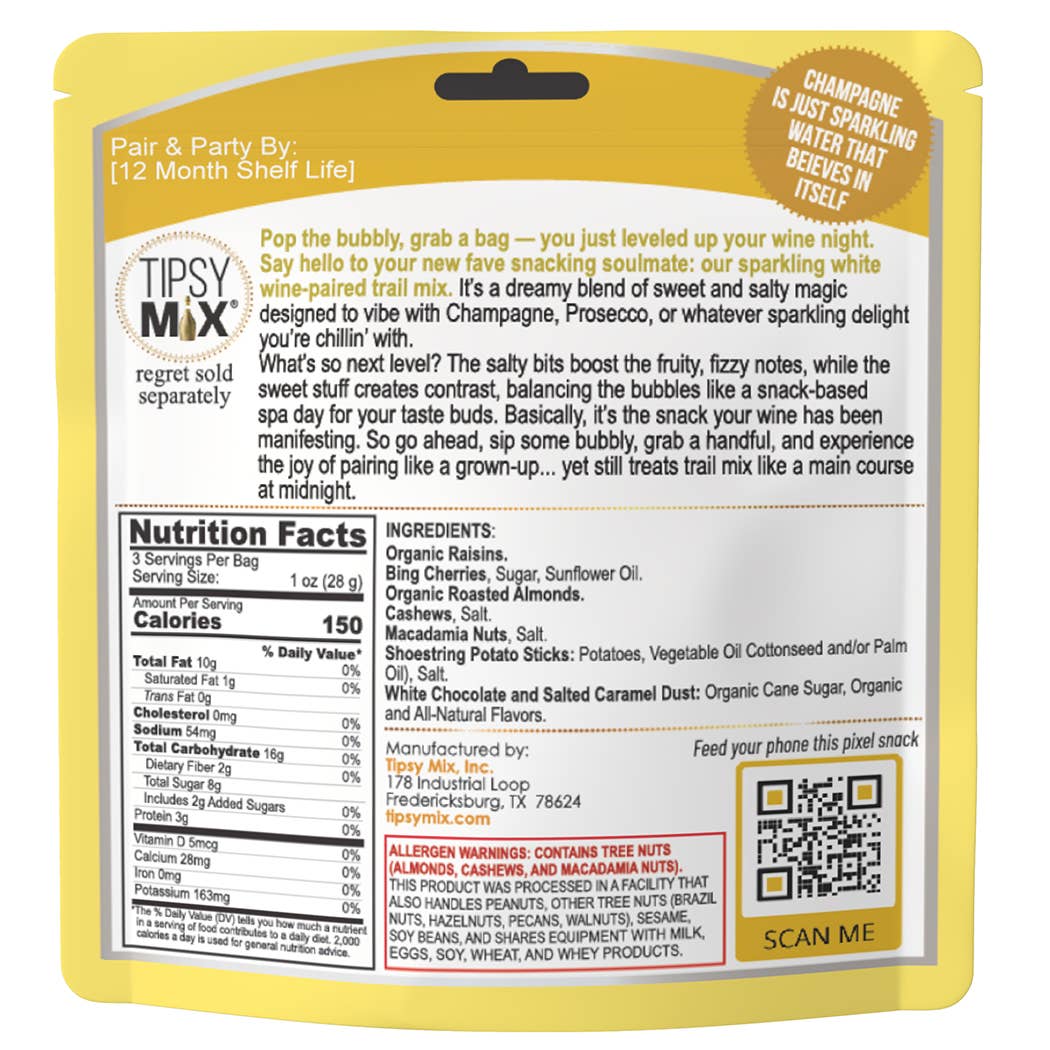 Tipsy Mix - 01. Wine-Paired Trail Mix - Champagne & Sparkling White Wine