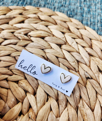 Twig & Rue boutique - Heart clay studs