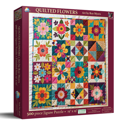 SunsOut - 1034 Quilted Flowers 500 pc Puzzle