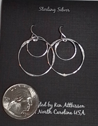 ER373 Ken’s handcrafted jewelry - Sterling Silver Circle Medium Multiple