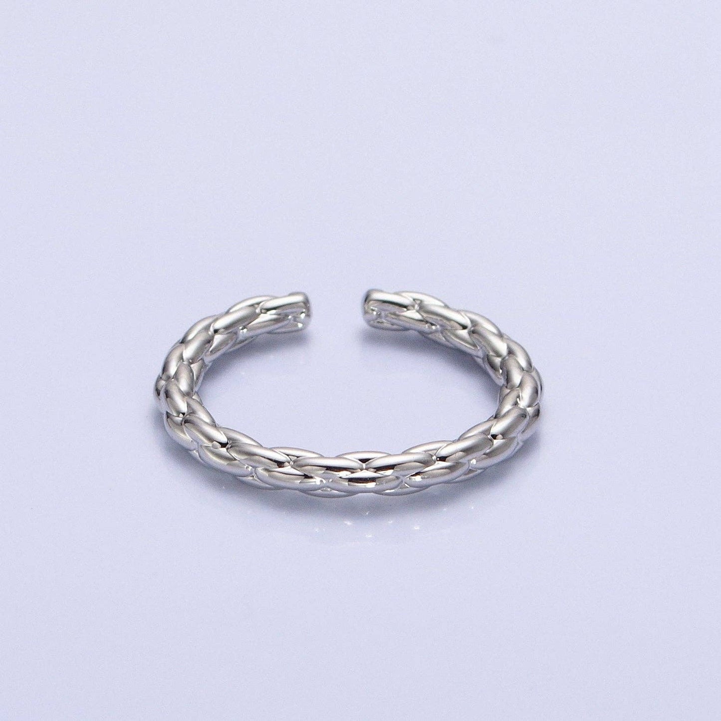 Aim Eternal - Dainty Gold Rope Ring Open Adjustable Silver Thin Ring