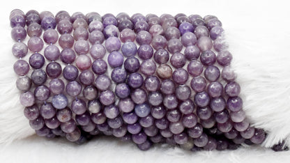 Soothing Crystals - Lepidolite Round Beads, 6mm, 8mm,10mm Project For Beads