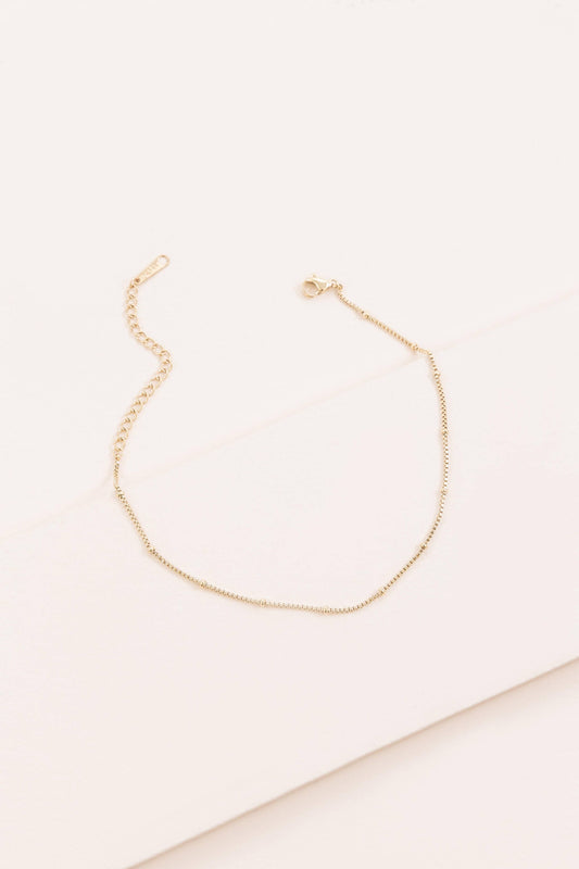 Lovoda - Mod Box Chain Anklet | Gold