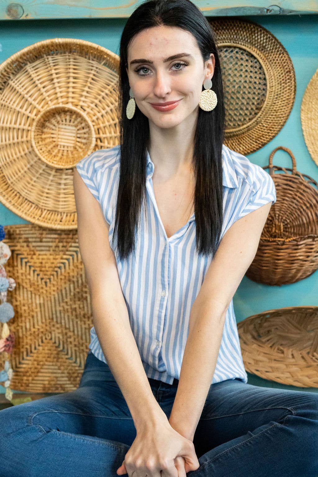 Spiffy & Splendid - Dominica Earrings - Light Rattan Seashell // Resort, Jewelry
