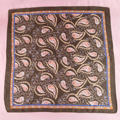 Anarchy Street - Paisley Floral Print Satin Square Scarf